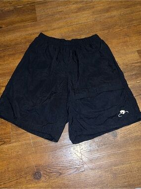 Vintage 90s Black Activewear Nylon Cycling Kayak Outdoor Shorts Padded Size L